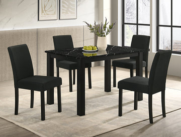 Resia 5 Piece Dining Set – Black