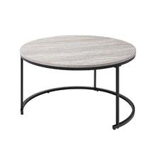 Forma - 4 Piece Occasional Set (1 Coffee, 1 Large End Table & 1 Stool, 1 Small End Table) - Black / White / Gray