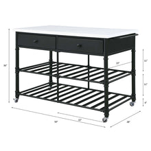Emery - Kitchen Island - White Cultured Marble Top & Gray