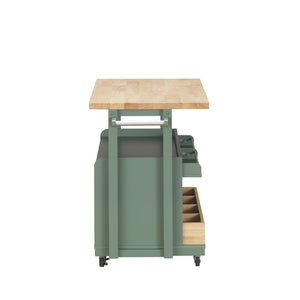 Harper - Kitchen Cart - Natural & Green