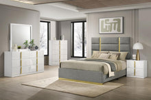 Ines 5 Piece Queen Bedroom Set – Grey / White High Gloss