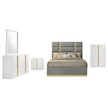 Ines 5 Piece Queen Bedroom Set – Grey / White High Gloss