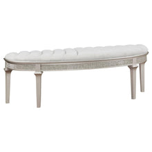 Evangeline Curved Fabric Upholstered Bench – Silver Oak