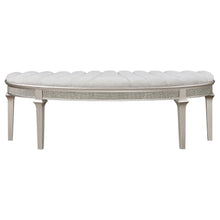 Evangeline Curved Fabric Upholstered Bench – Silver Oak