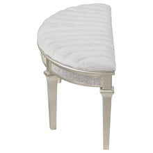 Evangeline Curved Fabric Upholstered Bench – Silver Oak