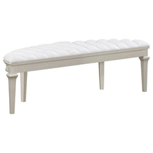 Evangeline Curved Fabric Upholstered Bench – Silver Oak