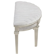 Evangeline Curved Fabric Upholstered Bench – Silver Oak
