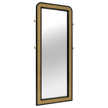 Arini Cane Weave Full Length Standing Floor Mirror – Black