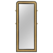Arini Cane Weave Full Length Standing Floor Mirror – Black