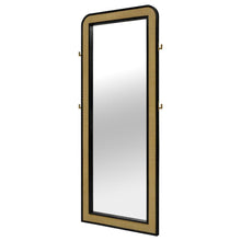 Arini Cane Weave Full Length Standing Floor Mirror – Black