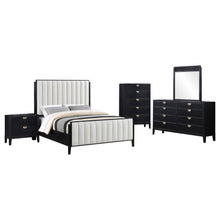 Brookmead 5 Piece Upholstered Queen Bedroom Set – Black