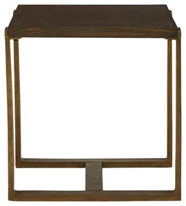 Balintmore - Brown / Gold Finish - Rectangular End Table