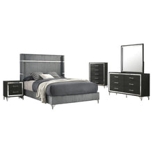 Lucia 5 Piece Queen Bedroom Set – Grey / Black
