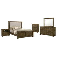 Doherty 5 Piece Queen Bedroom Set – Rustic Golden Brown / Light Brown