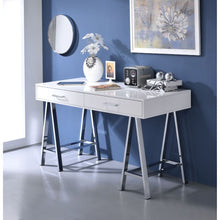 Coleen - Desk - White High Gloss & Chrome