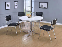 Retro 5 Piece Round Dining Table Set – White / Black