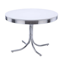 Retro 5 Piece Round Dining Table Set – White / Black