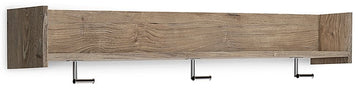 Oliah - Wall Mounted Coat Rack w/Shelf - Natural
