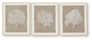 Hendridge - Taupe / White - Wall Art Set (Set of 3)