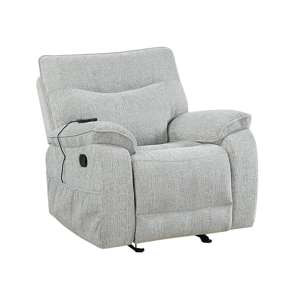 Chablis Glider Recliner With Heat And Massage Mist Gray