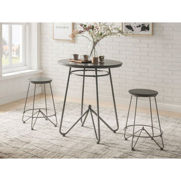 Nimai - 3 Piece Counter Height Table Set - Gray Oak & Sandy Gray