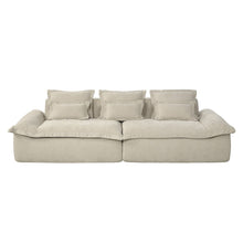 Jesse - Oversized Sofa With 6 Pillows - Beige Linen
