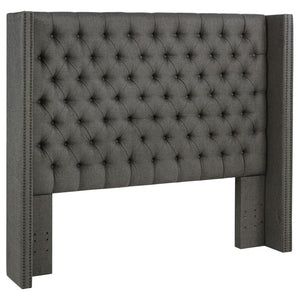 Bancroft - Upholstered Full Wingback Headboard - Gray