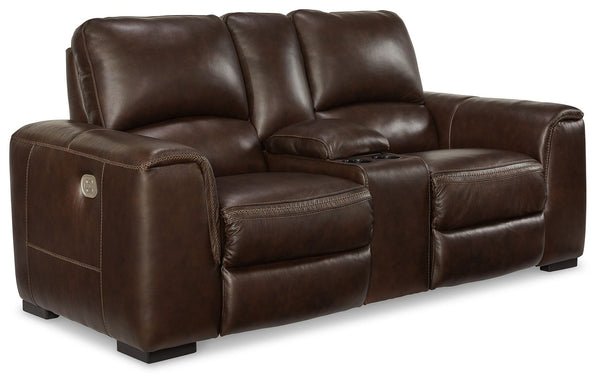 Alessandro PWR REC Loveseat/Con/Adj HDRST Walnut