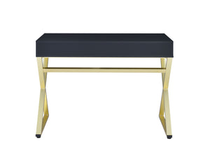 Coleen - Vanity Desk - Black & Brass Finish - 31"