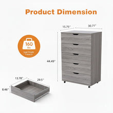 Modern 5 Drawer Dresser With Wheels