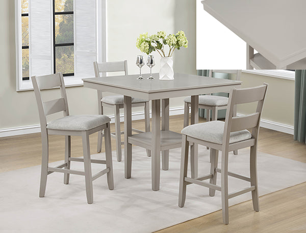 Lester 5 Piece Counter Height Dining Set – Greige