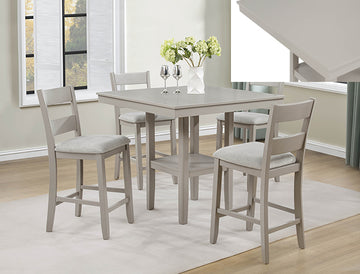 Lester 5 Piece Counter Height Dining Set – Greige