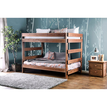 Arlette - Bunk Full Bed With 2 Slat Kits - Mahogany