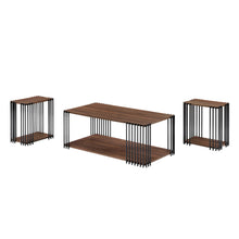 Vertex - Rectangular 3 Piece Occasional Set (1 Coffee & 2 End Tables) - Brown / Black