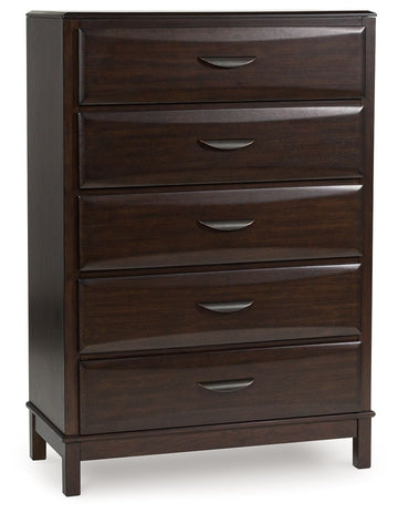 Vanmore - Five Drawer Chest - Dark Brown