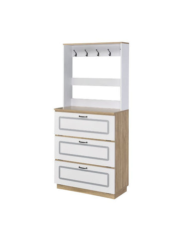 Hewett - Shoe Cabinet - Light Oak & White