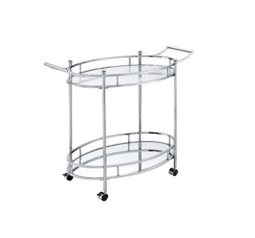 Jinx - Serving Cart - Clear Glass & Chrome