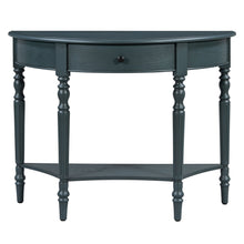 Half Moon Console Table With Drawer & Shelf