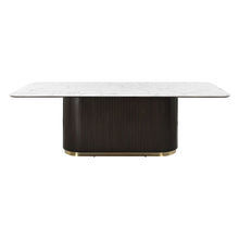 Clayten - Dining Table With Marble Top - White / Espresso