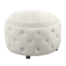 Angelina - Round Upholstered Storage Ottoman