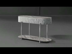 Yukino - Coffee Table - Gray High & Chrome