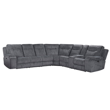 Teddy - 3 Piece Power Sectional - Gray