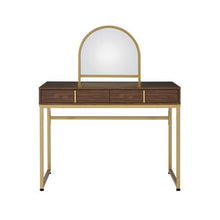 Coleen - Vanity Desk - Walnut & Gold Finish - 50"