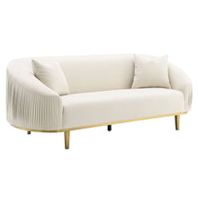 Martina - Sofa With 2 Pillows - Ivory Velvet