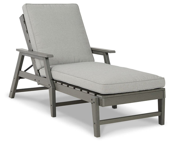 Visola Chaise Lounge with Cushion Gray