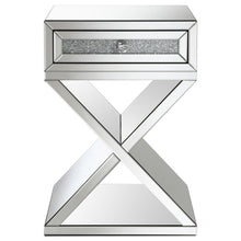 Hazel - 1-Drawer Mirrored Accent Side Table - Silver