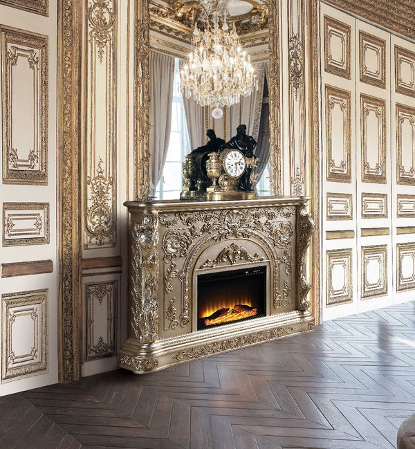 Danae Fireplace Antique Silver