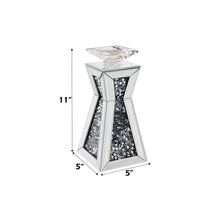 Nowles - 11" Candle Holder (Set of 2) - Mirrored, Faux Diamonds