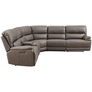 Kantu - Motion Sectional Sofa - Brown Synthetic Leather