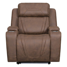 Carrow - Glider Recliner With Power Headrest & Footrest, Stereo, Massage - Brown